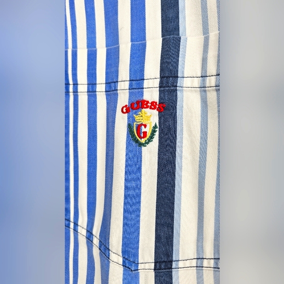 90s VTG GUESS Jeans Striped Button Up Shirt Men's Sz XL - Picture 5 of 8